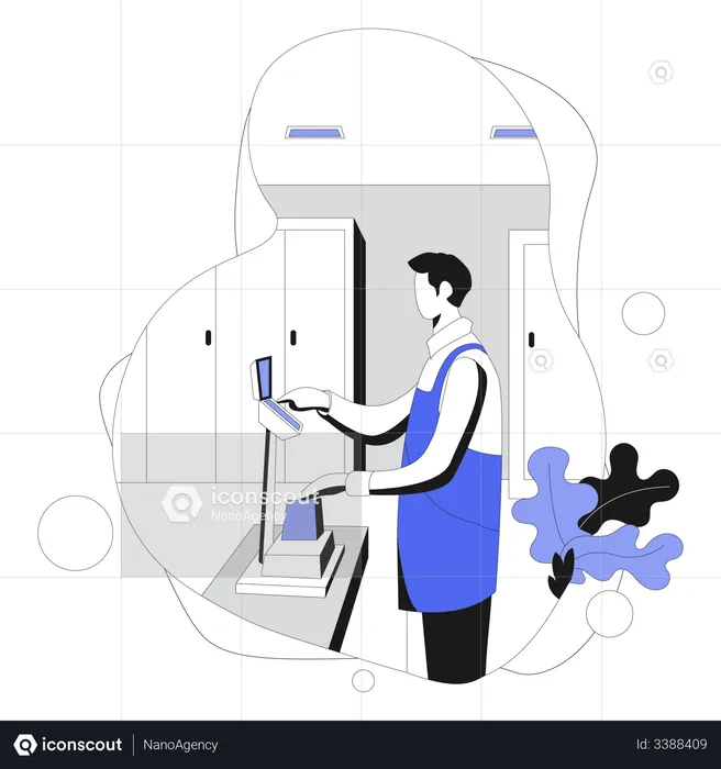 Male Cashier  Illustration