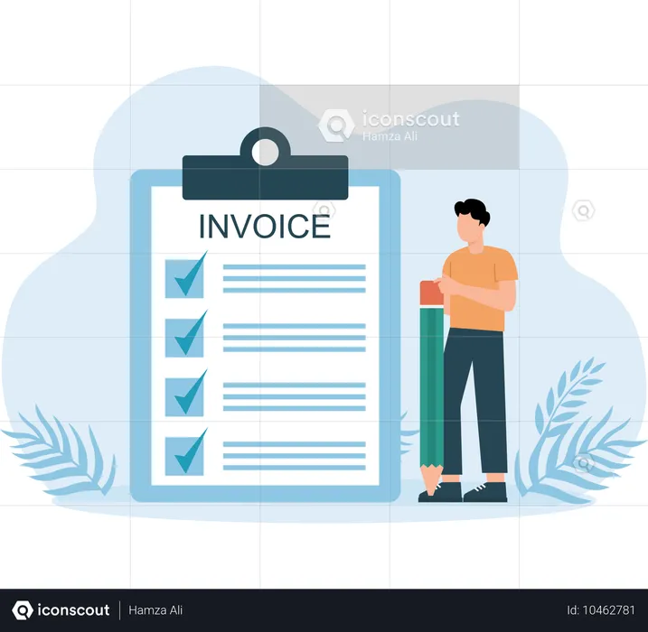 Male Check invoice  Illustration