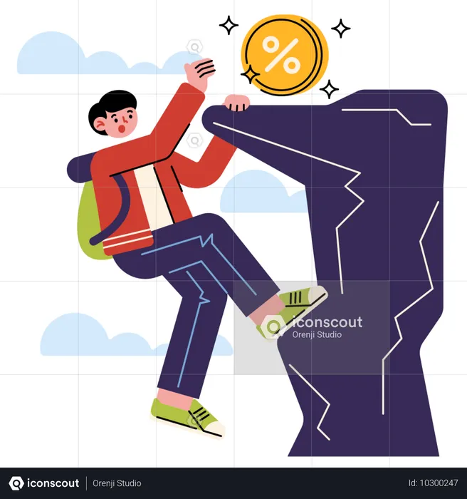 Male Climb to get coin discount  Illustration