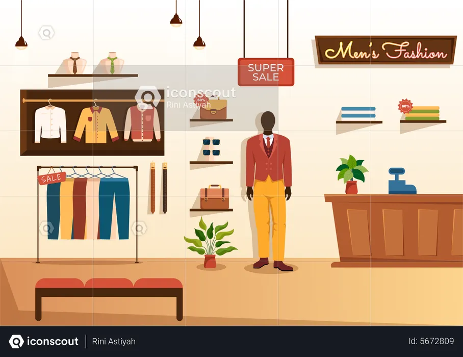 Male Clothes Store  Illustration