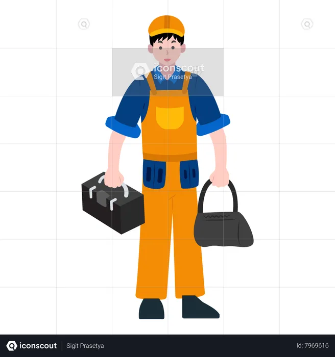 Male construction labor  Illustration