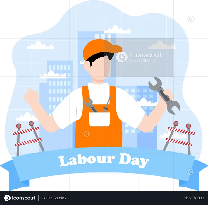Male construction worker  Illustration