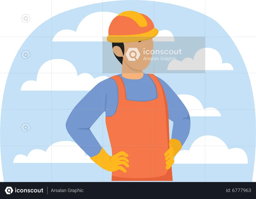 Male Construction worker  Illustration