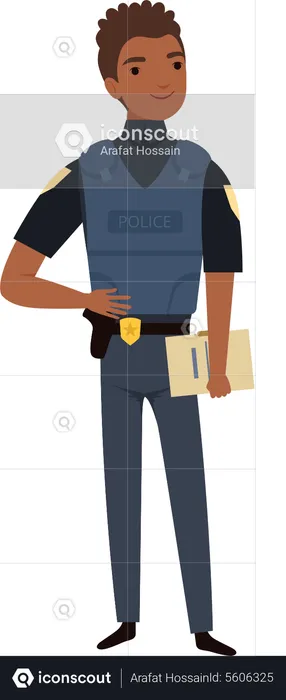 Male Cop Officer  Illustration