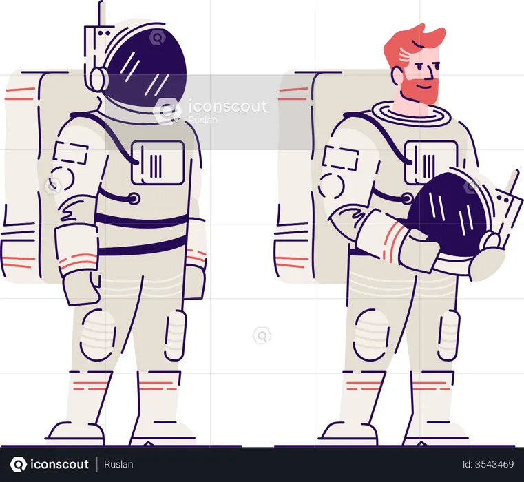Male cosmonaut with helmet  Illustration