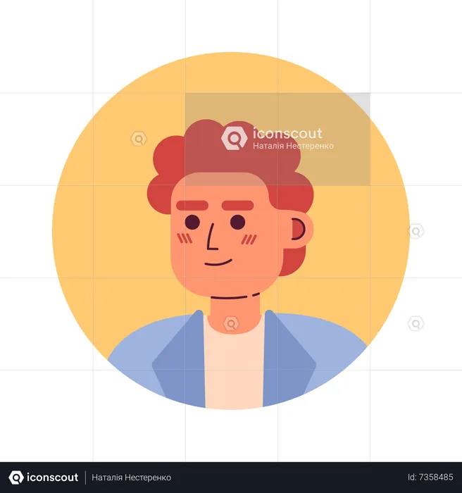 Male curly redhead employee  Illustration