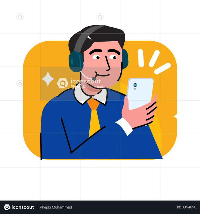 Male customer care agent  Illustration