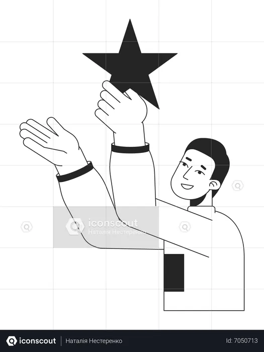 Male customer giving star  Illustration