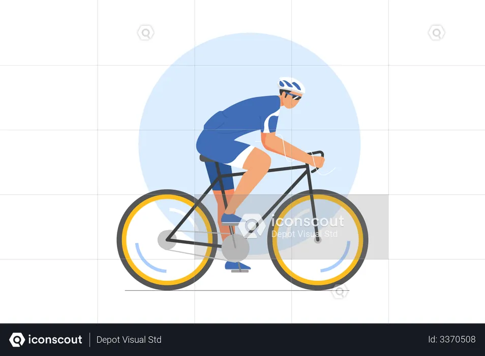 Male cyclist  Illustration