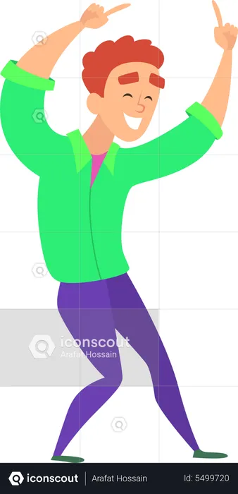 Male Dancing In Party  Illustration