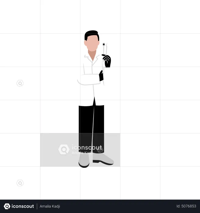 Male dentist ready for surgery  Illustration