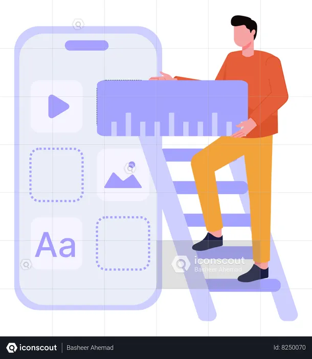 Best Male designer working on UI UX Design Illustration download in PNG ...