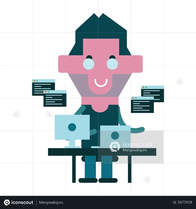 Male Developer  Illustration