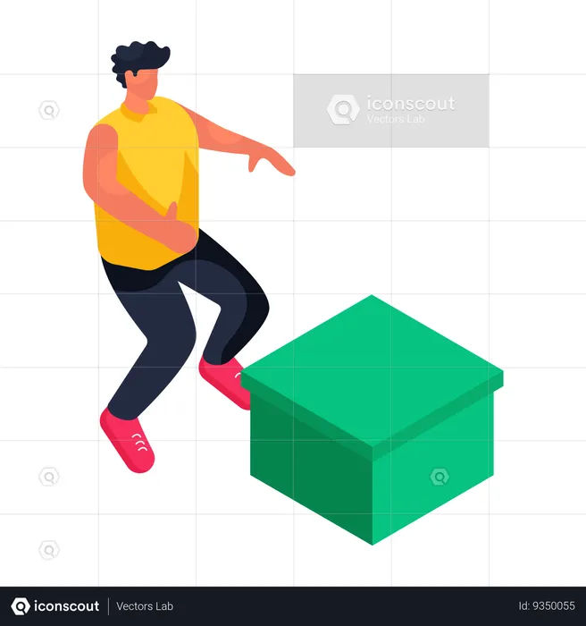 Male ding squat jump exercise  Illustration