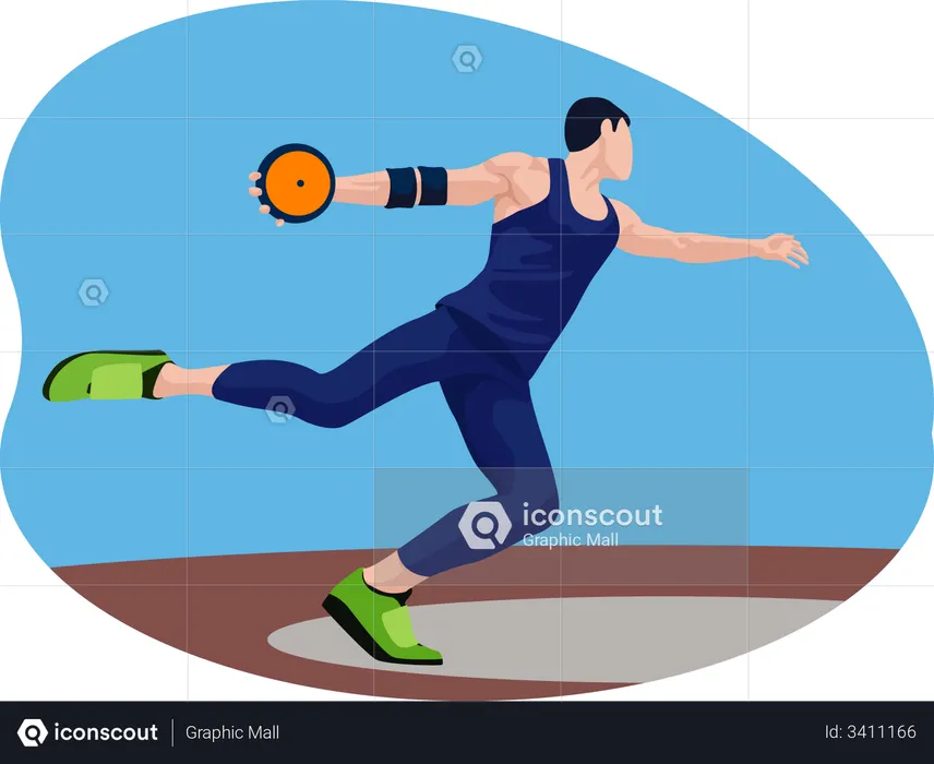 Male Discus Thrower  Illustration