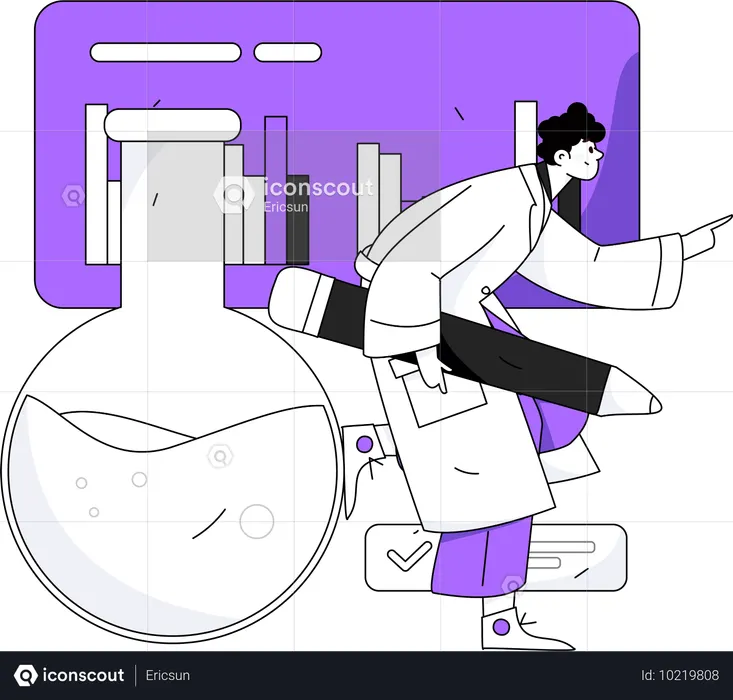 Male doctor doing Medical research  Illustration