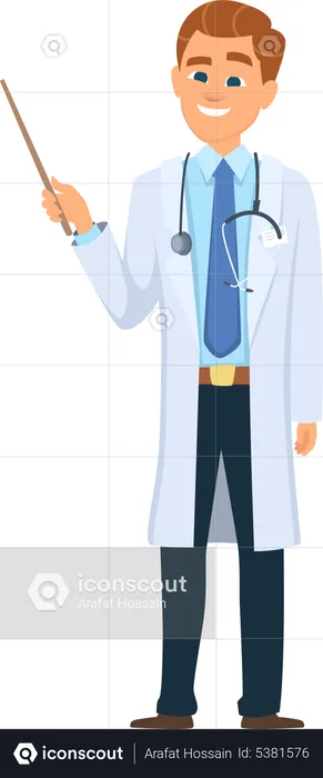 Male doctor explain something  Illustration