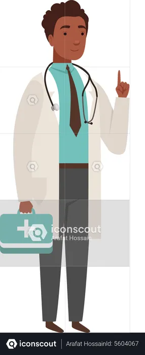 Male doctor giving advice  Illustration