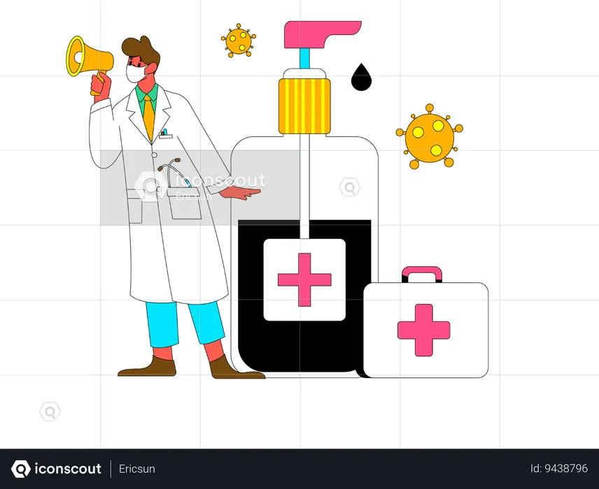 Male doctor giving prescription  Illustration