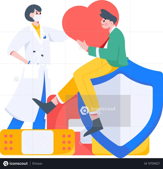 Male doctor giving prescription  Illustration