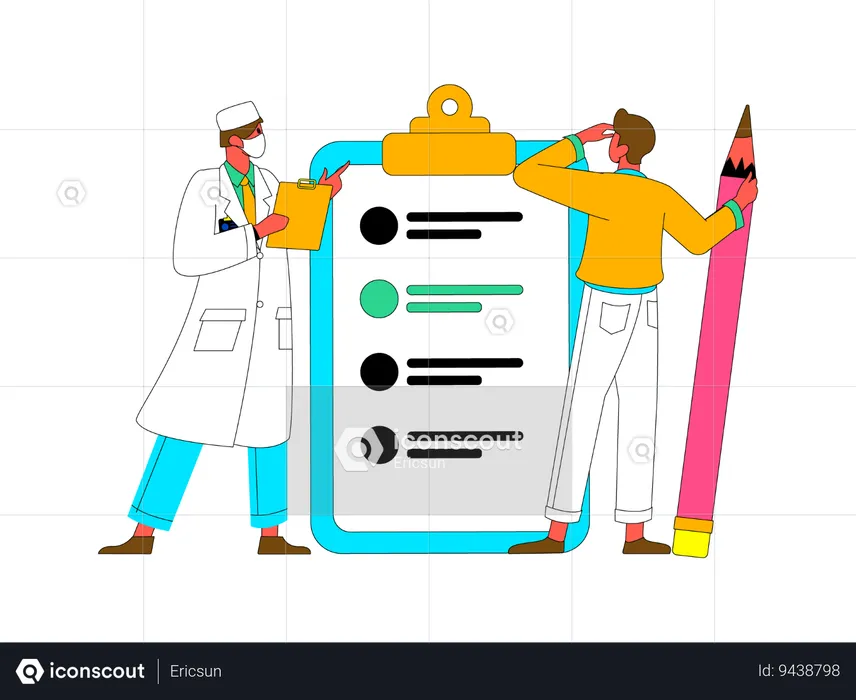 Male doctor giving prescription  Illustration