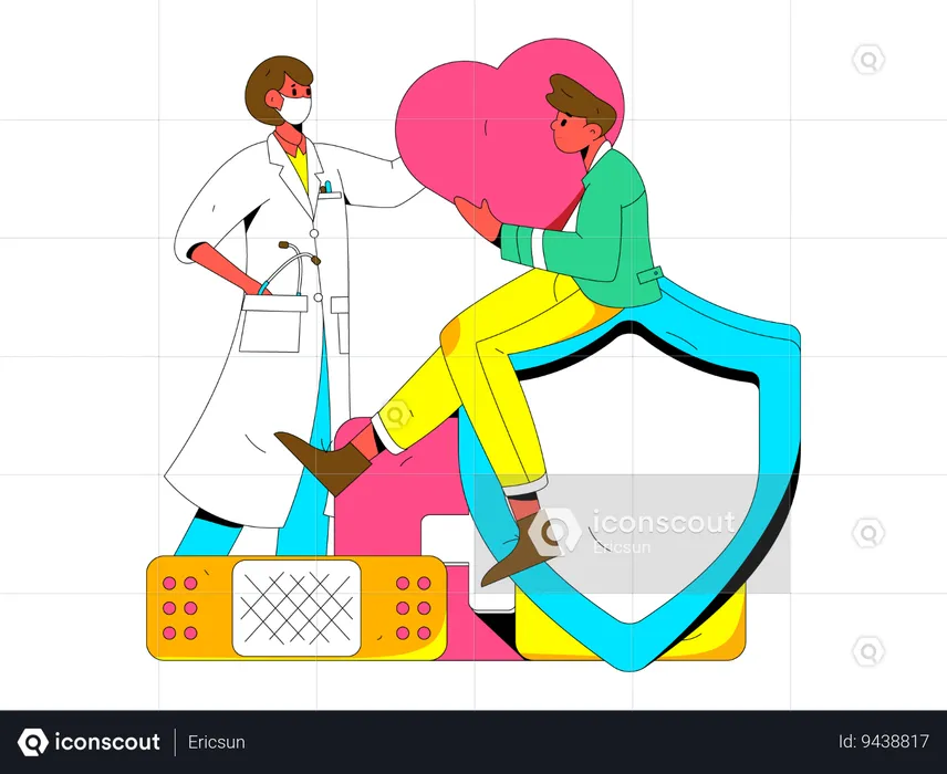 Male doctor giving prescription  Illustration