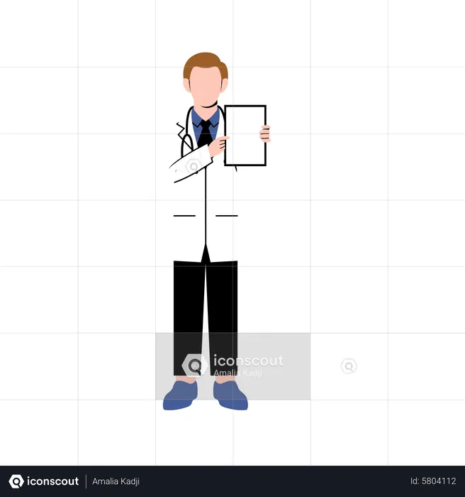 Male doctor showing report  Illustration