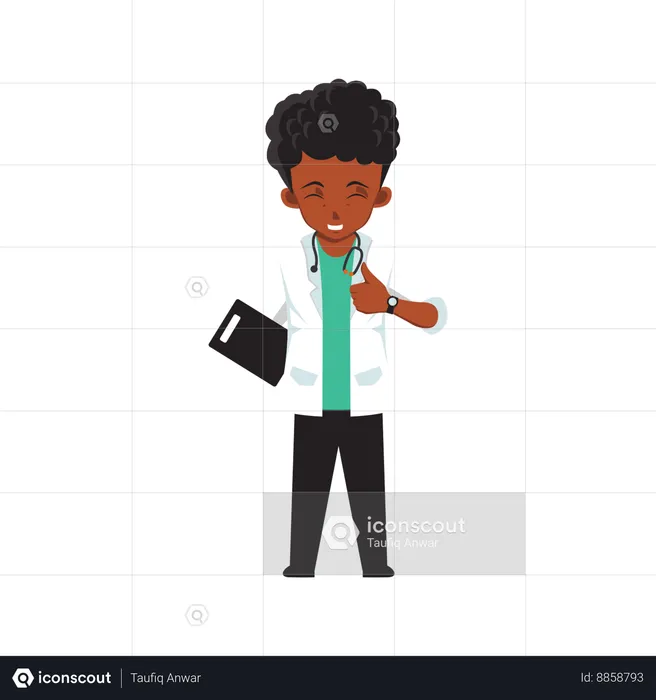 Male Doctor showing thumbs up  Illustration