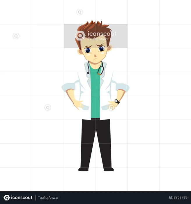 Male Doctor standing  Illustration