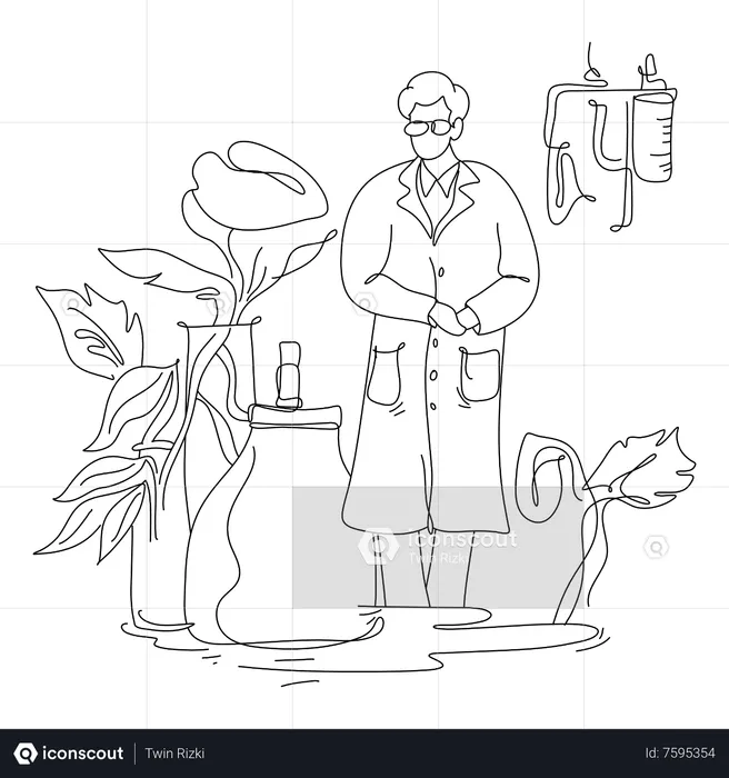 Male doctor standing  Illustration