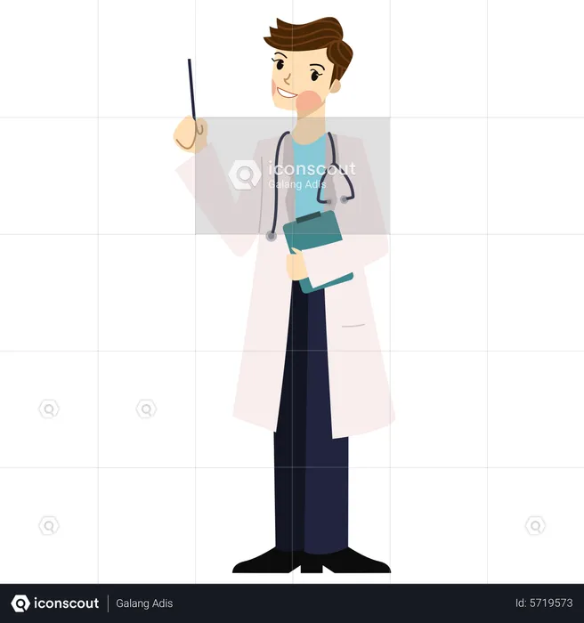 Male Doctor with file  Illustration