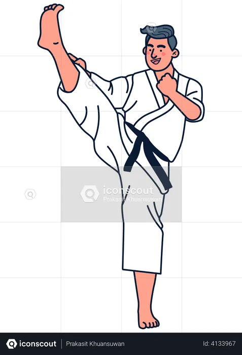 Male doing judo  Illustration