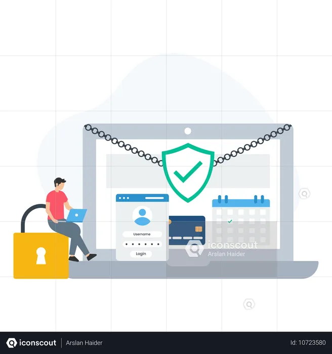 Male Doing Payment Security  Illustration