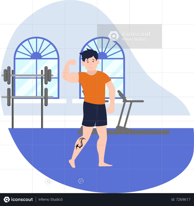 Male Doing Yoga  Illustration