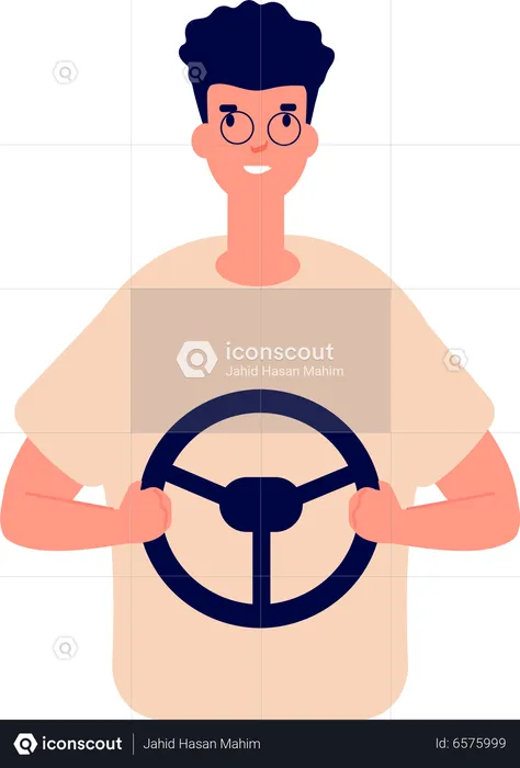 Male Driver  Illustration