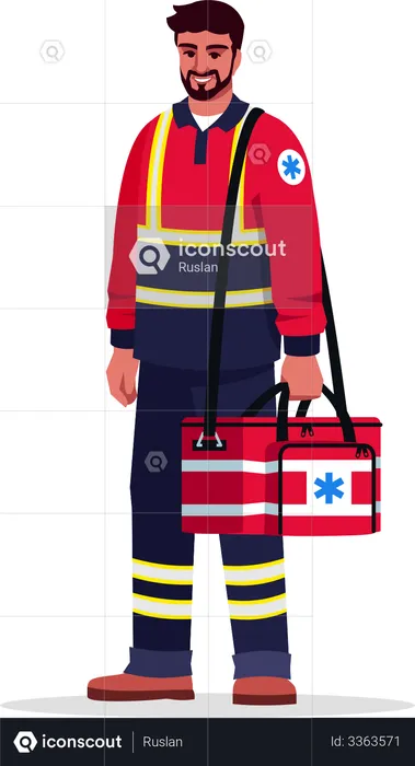 Male emergency medical technician  Illustration