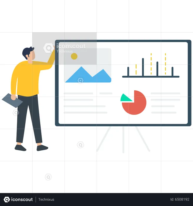 Male Employee Giving Business Presentation  Illustration