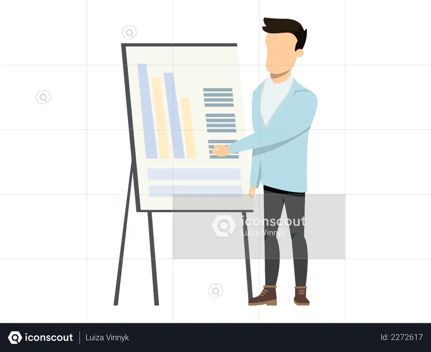 Male employee giving presentation  Illustration
