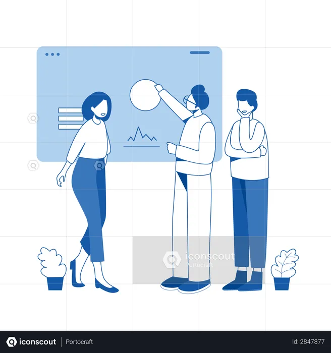 Male employee giving presentation  Illustration