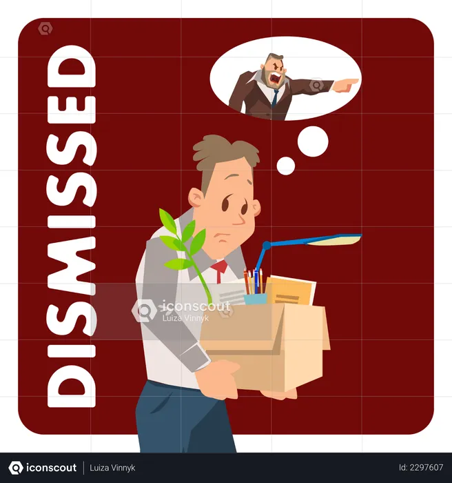 Male employee just got dismissed from job  Illustration