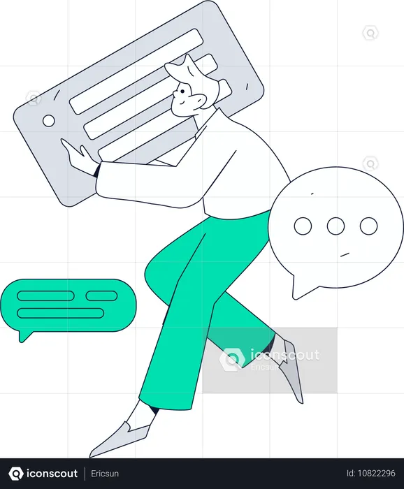 Male employee looking business task  Illustration