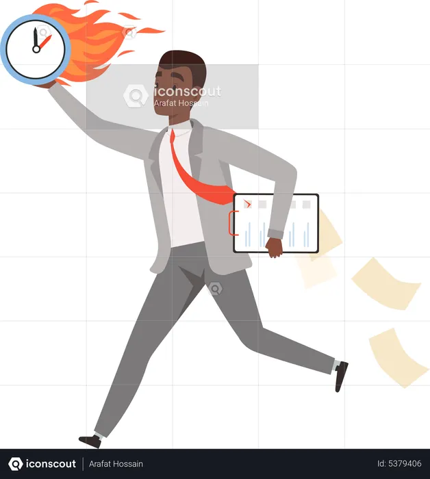 Male employee under deadline pressure  Illustration