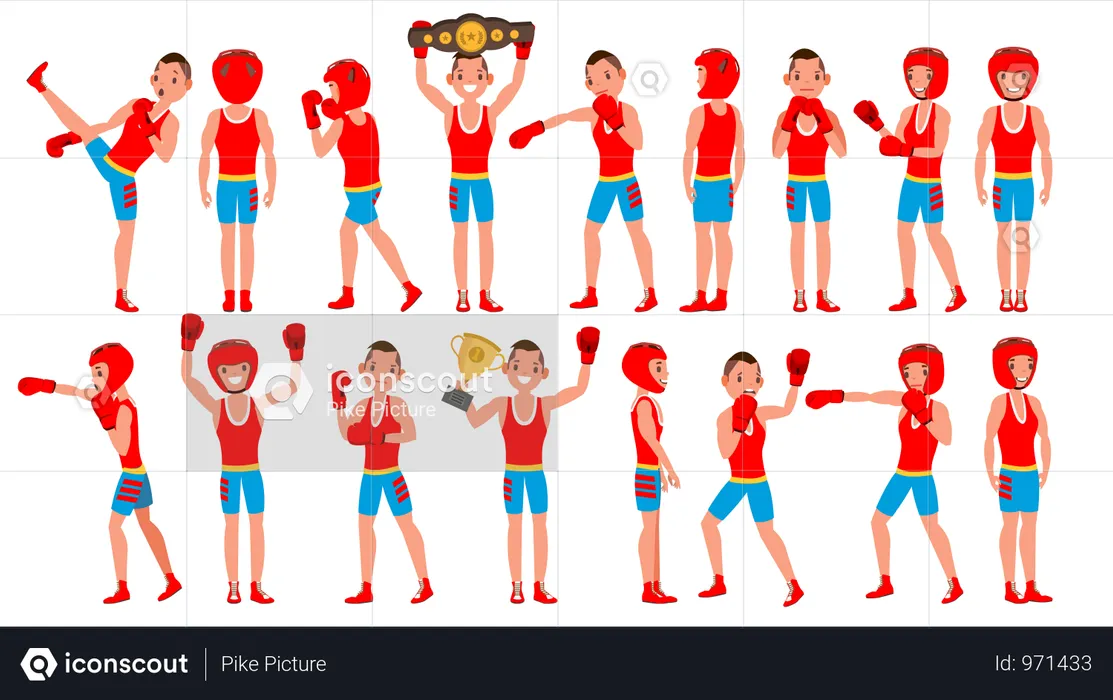Male Exercising Before Boxing Match  Illustration