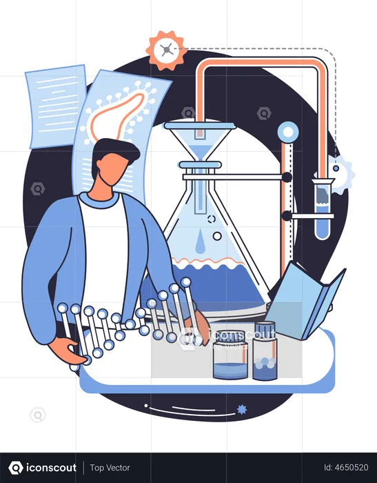 Male experiment in Laboratory  Illustration