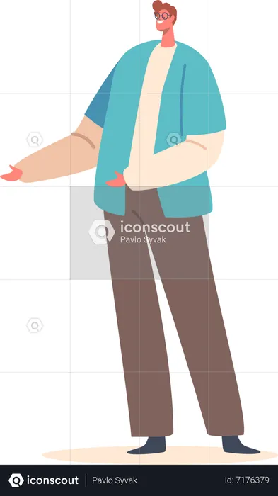 Male Extend Hands  Illustration