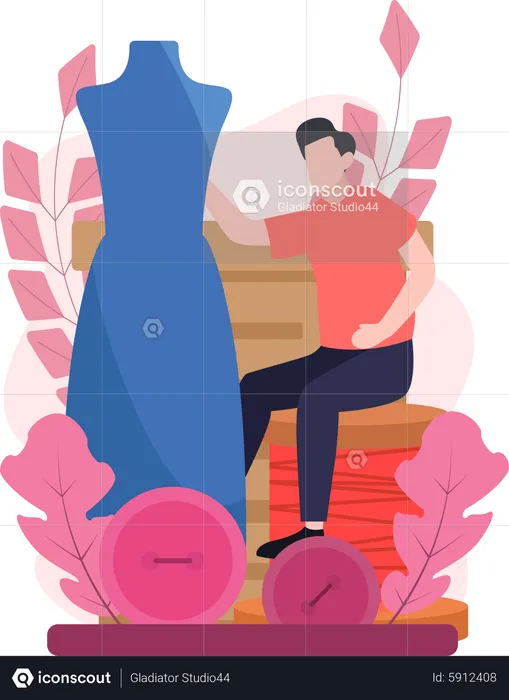 Male Fashion Dressmaker  Illustration