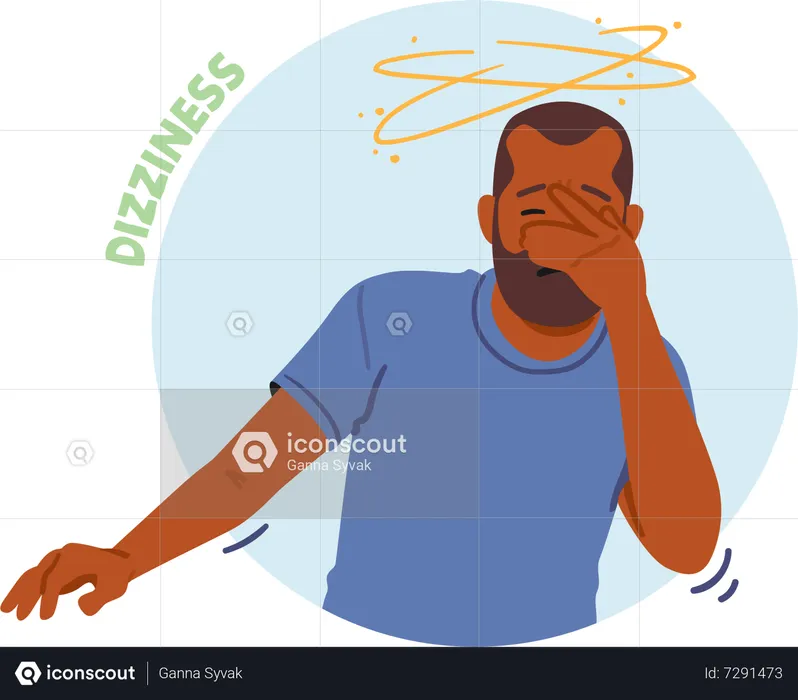 Male Feel Dizziness  Illustration