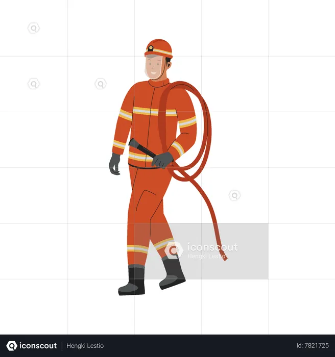 Male Firefighter  Illustration
