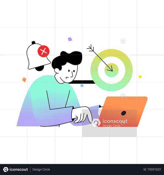 Male Focus on Target  Illustration