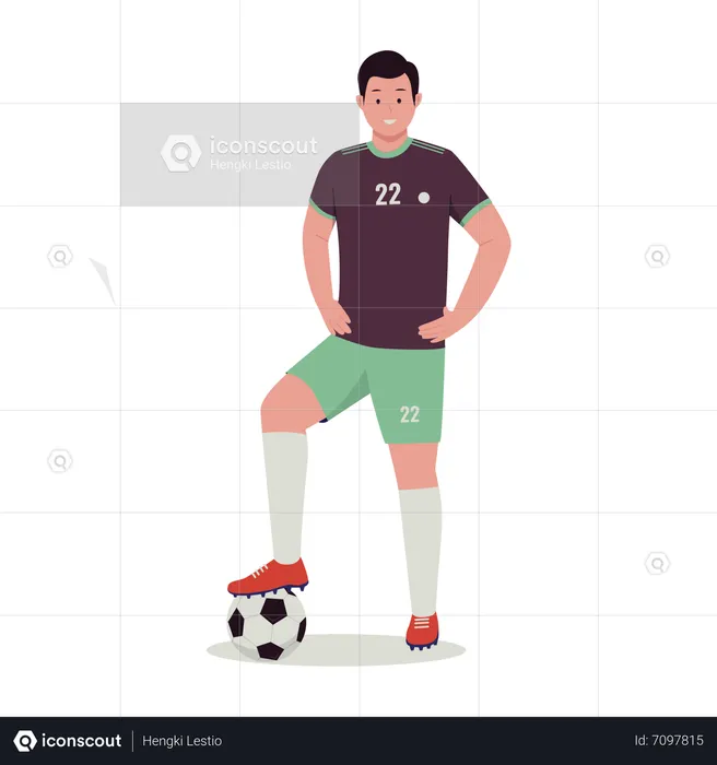 Male Football player  Illustration